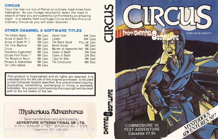 Cassette Cover (Channel 8 Software)