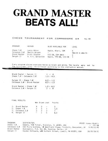 Chess Tournament Page 1