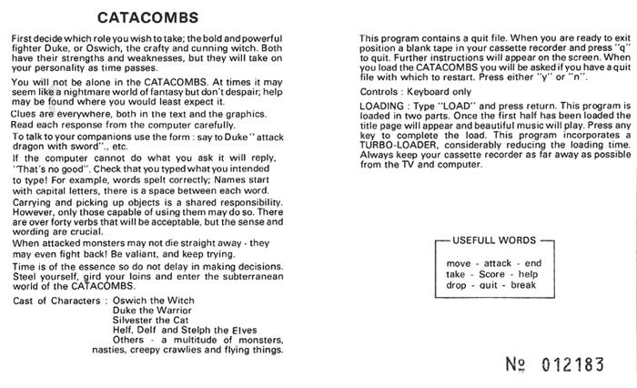 Cassette Instructions