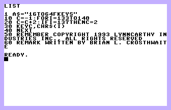 16 to 64 Keys Screenshot