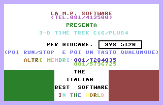 3D Time Trek (M.P.) Title Screenshot