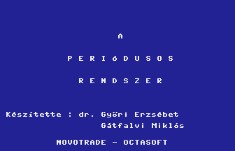 A Periódusos Rendszer Title Screenshot