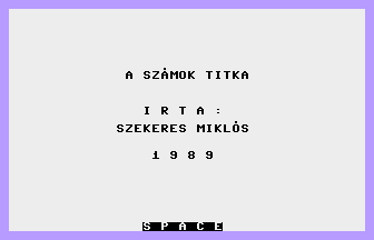 A Számok Titka Title Screenshot