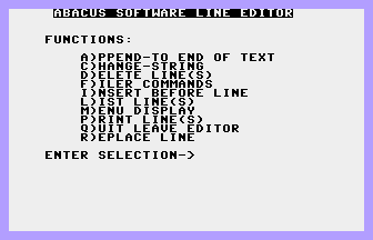 Abacus Software Line Editor Screenshot