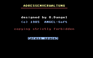 Adressenverwaltung (Angel-Soft) Title Screenshot