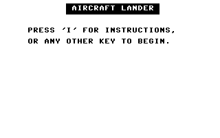 Aircraft Lander Title Screenshot