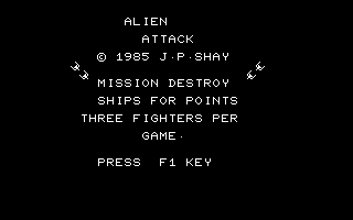Alien Attack Title Screenshot