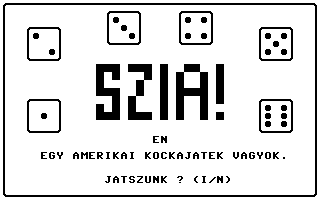 Amerikai Kocka Title Screenshot