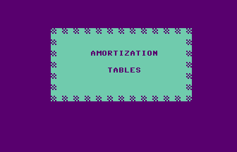 Amortization Tables Title Screenshot