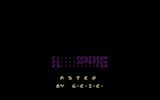 Aster (C16/MSX 31) Title Screenshot