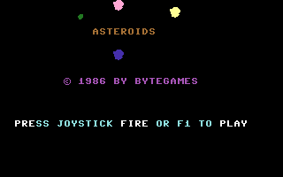 Asteroids (Byte Games 4) Title Screenshot
