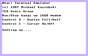 Atari Terminal Emulator Screenshot