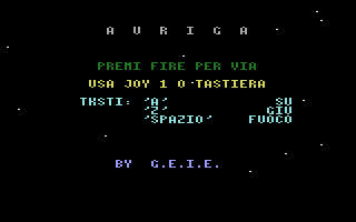 Auriga (C16/MSX 36) Title Screenshot