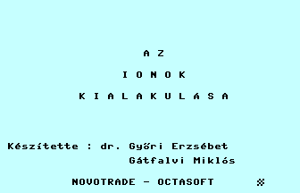 Az Ionok Kialakulása Title Screenshot