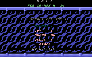 Ball (C16/MSX 24) Title Screenshot