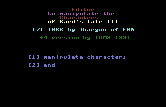 Bard's Tale III Editor +4 Screenshot