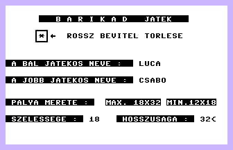 Barikád Játék Title Screenshot