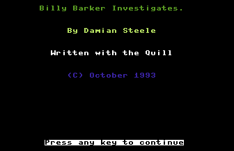 Billy Barker Investigates Title Screenshot