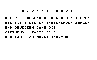 Biorhythmus 32K Title Screenshot