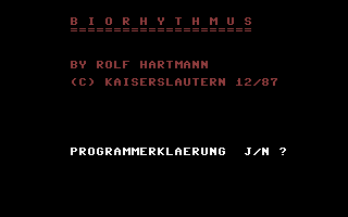Biorhythmus (German) Title Screenshot