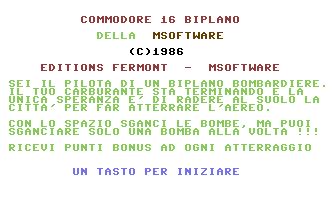 Biplano Title Screenshot