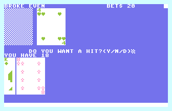 Blackjack (Commodore 1978) Screenshot