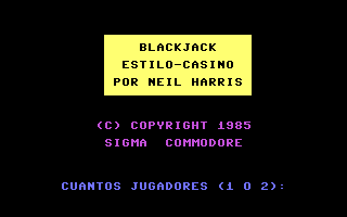 Blackjack (Sigma) Title Screenshot