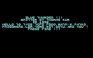 Blue Thunder (NTSC) Title Screenshot
