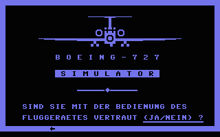 Boeing 727 Simulator Title Screenshot