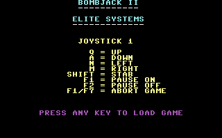 Bombjack II Title Screenshot