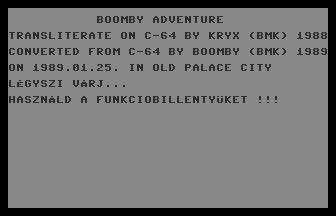 Boomby Adventure Title Screenshot