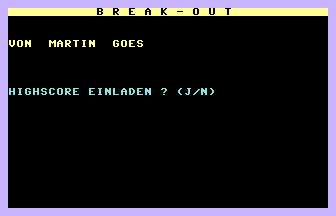 Break-Out (RUN) Title Screenshot
