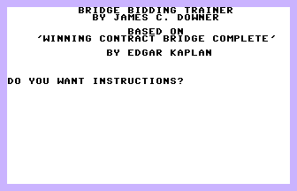 Bridge Bidding Trainer Title Screenshot