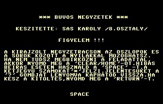 Bűvös Négyzetek (Sas-Software) Title Screenshot