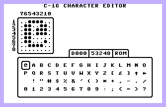 C-16 Character Editor Screenshot