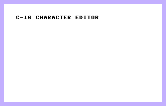 C-16 Character Editor Title Screenshot