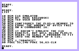 C16 Emulator Screenshot