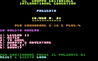 C16/MSX 31 Screenshot