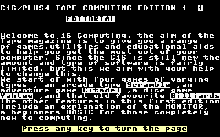 C16 Plus4 Computing Issue #1 Screenshot