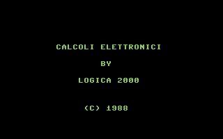 Calcoli Elettronici Title Screenshot