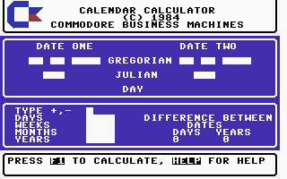 Calendar Calculator Screenshot