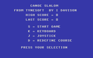 Canoe Slalom Title Screenshot