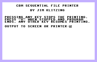 CBM Sequential File Reader Screenshot