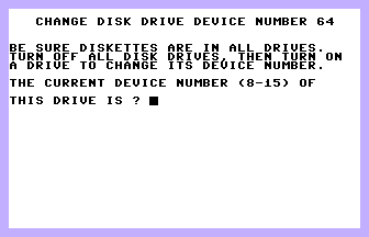 Change Disk Drive Device Number 64 Screenshot