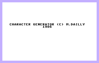Character Editor Title Screenshot