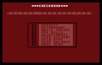 Checkbook Screenshot