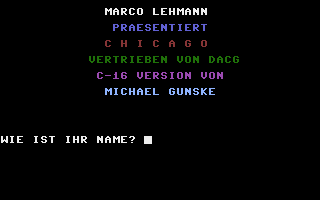 Chicago (Strategy) Title Screenshot