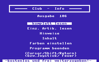 Club Info 106 Screenshot