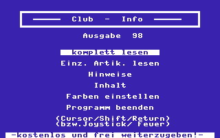 Club Info 98 Screenshot