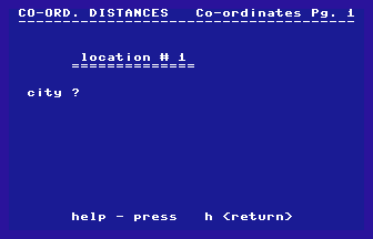 Co-ord. Distances Screenshot